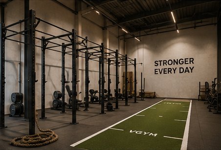 De functionele zone met rig en turf-lane — Stronger Every Day